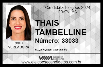 Candidato THAIS TAMBELLINE 2024 - PRATA - Eleições