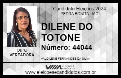 Candidato DILENE DO TOTONE 2024 - PEDRA BONITA - Eleições