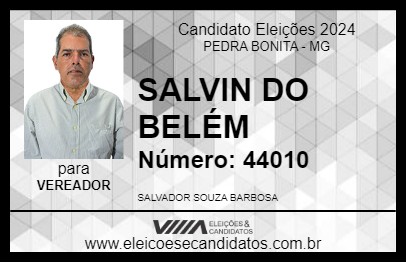 Candidato SALVIN DO BELÉM 2024 - PEDRA BONITA - Eleições