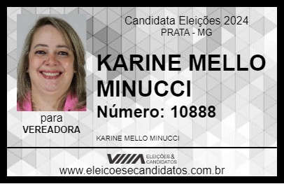 Candidato KARINE MELLO MINUCCI 2024 - PRATA - Eleições