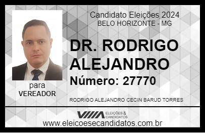 Candidato DR. RODRIGO ALEJANDRO 2024 - BELO HORIZONTE - Eleições