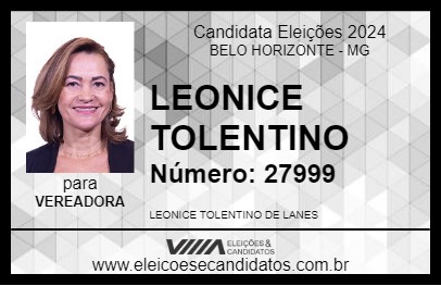 Candidato LEONICE TOLENTINO 2024 - BELO HORIZONTE - Eleições