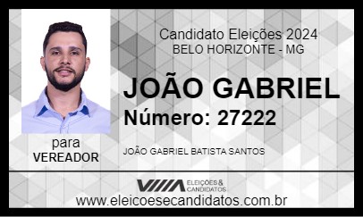 Candidato JOÃO GABRIEL 2024 - BELO HORIZONTE - Eleições