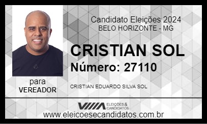 Candidato CRISTIAN SOL 2024 - BELO HORIZONTE - Eleições