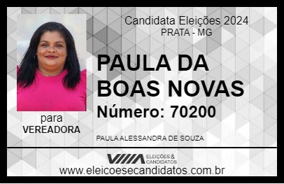 Candidato PAULA DA BOAS NOVAS 2024 - PRATA - Eleições