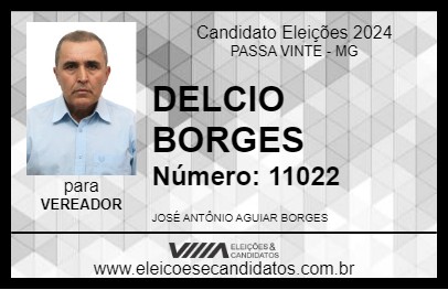 Candidato DELCIO BORGES 2024 - PASSA VINTE - Eleições