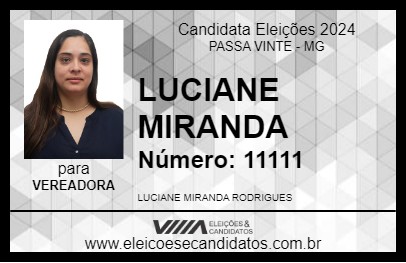 Candidato LUCIANE MIRANDA 2024 - PASSA VINTE - Eleições