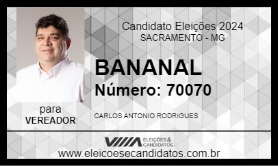 Candidato BANANAL 2024 - SACRAMENTO - Eleições