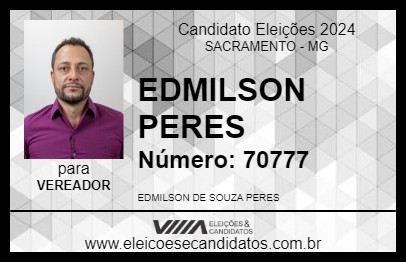 Candidato EDMILSON PERES 2024 - SACRAMENTO - Eleições