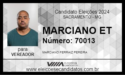 Candidato MARCIANO ET 2024 - SACRAMENTO - Eleições