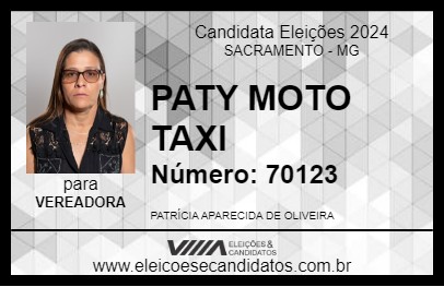 Candidato PATY MOTO TAXI 2024 - SACRAMENTO - Eleições