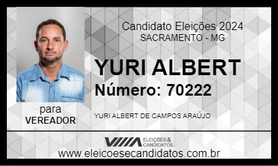 Candidato YURI ALBERT 2024 - SACRAMENTO - Eleições