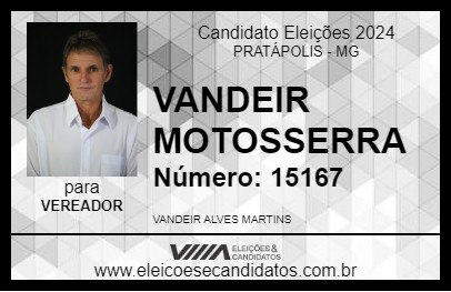 Candidato VANDEIR MOTOSSERRA 2024 - PRATÁPOLIS - Eleições