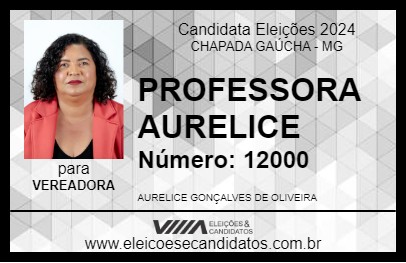 Candidato PROFESSORA AURELICE 2024 - CHAPADA GAÚCHA - Eleições