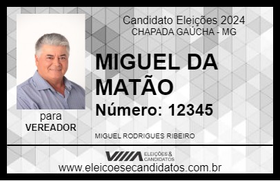 Candidato MIGUEL DA MATÃO 2024 - CHAPADA GAÚCHA - Eleições