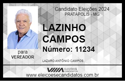 Candidato LAZINHO CAMPOS 2024 - PRATÁPOLIS - Eleições