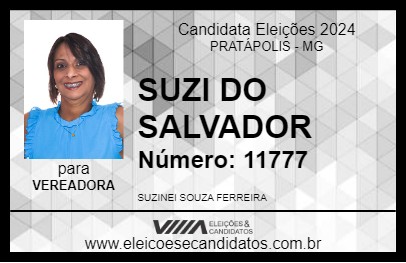 Candidato SUZI DO SALVADOR 2024 - PRATÁPOLIS - Eleições