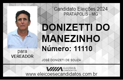 Candidato DONIZETTI DO MANEZINHO 2024 - PRATÁPOLIS - Eleições