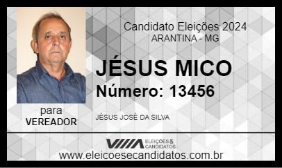 Candidato JÉSUS MICO 2024 - ARANTINA - Eleições