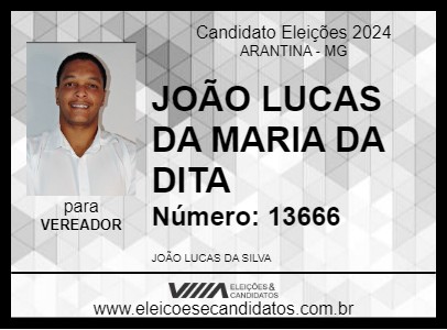 Candidato JOÃO LUCAS DA MARIA DA DITA 2024 - ARANTINA - Eleições