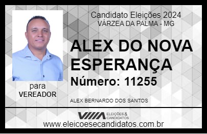 Candidato ALEX DO NOVA ESPERANÇA 2024 - VÁRZEA DA PALMA - Eleições