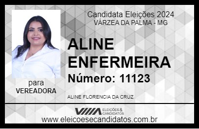 Candidato ALINE ENFERMEIRA 2024 - VÁRZEA DA PALMA - Eleições