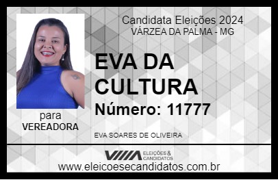 Candidato EVA DA CULTURA 2024 - VÁRZEA DA PALMA - Eleições