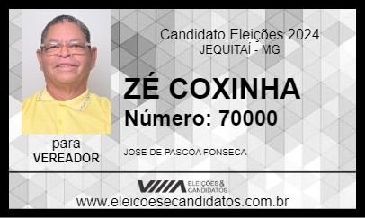 Candidato ZÉ COXINHA 2024 - JEQUITAÍ - Eleições