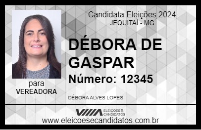 Candidato DÉBORA SAMPAIO 2024 - JEQUITAÍ - Eleições