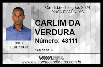 Candidato CARLIM DA VERDURA 2024 - PINGO D\ÁGUA - Eleições