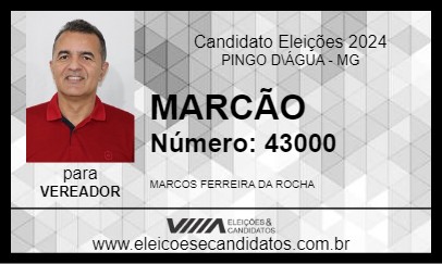 Candidato MARCÃO 2024 - PINGO D\ÁGUA - Eleições