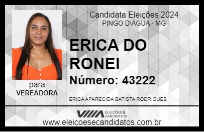 Candidato ERICA DO RONEI 2024 - PINGO D\ÁGUA - Eleições