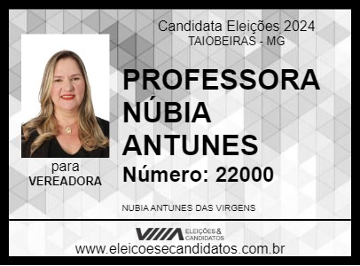 Candidato PROFESSORA NÚBIA ANTUNES 2024 - TAIOBEIRAS - Eleições