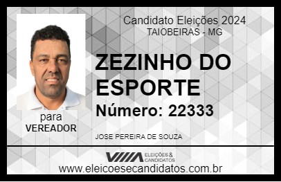 Candidato ZEZINHO DO ESPORTE 2024 - TAIOBEIRAS - Eleições