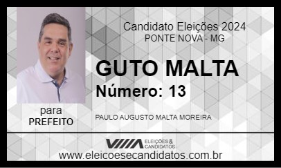 Candidato GUTO MALTA 2024 - PONTE NOVA - Eleições