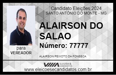 Candidato ALAIRSON DO SALAO 2024 - SANTO ANTÔNIO DO MONTE - Eleições