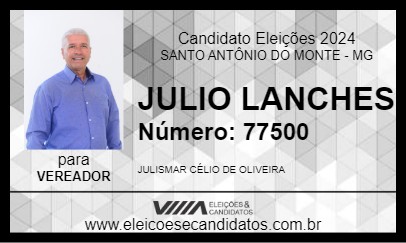 Candidato JULIO LANCHES 2024 - SANTO ANTÔNIO DO MONTE - Eleições