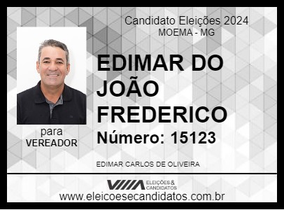 Candidato EDIMAR DO JOÃO FREDERICO 2024 - MOEMA - Eleições