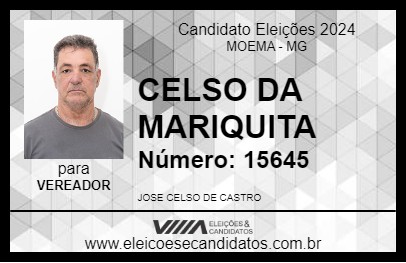 Candidato CELSO DA MARIQUITA 2024 - MOEMA - Eleições