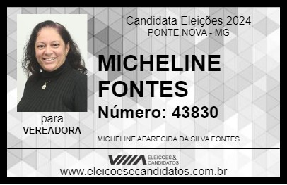 Candidato MICHELINE FONTES 2024 - PONTE NOVA - Eleições