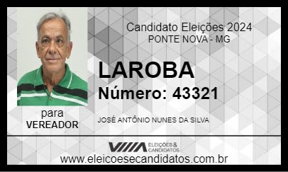 Candidato LAROBA 2024 - PONTE NOVA - Eleições