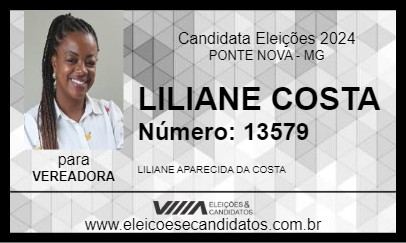 Candidato LILIANE COSTA 2024 - PONTE NOVA - Eleições