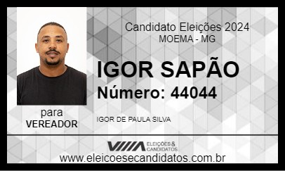 Candidato IGOR SAPÃO 2024 - MOEMA - Eleições