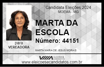 Candidato MARTA DA ESCOLA 2024 - MOEMA - Eleições