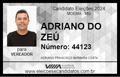 Candidato ADRIANO DO ZEÚ 2024 - MOEMA - Eleições