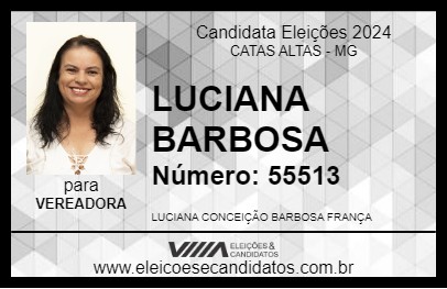 Candidato LUCIANA BARBOSA 2024 - CATAS ALTAS - Eleições