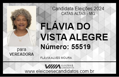 Candidato FLÁVIA DO VISTA ALEGRE 2024 - CATAS ALTAS - Eleições