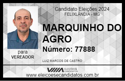 Candidato MARQUINHO DO AGRO 2024 - FELIXLÂNDIA - Eleições