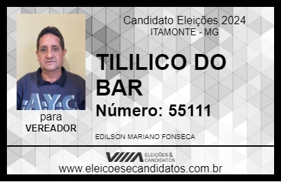 Candidato TILILICO DO BAR 2024 - ITAMONTE - Eleições