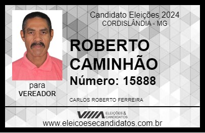 Candidato ROBERTO CAMINHÃO 2024 - CORDISLÂNDIA - Eleições